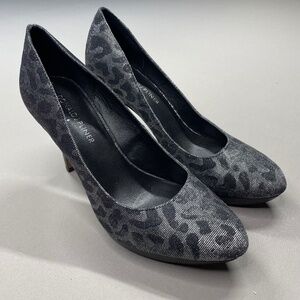 NEW Donald J Pliner Heels Womens 7 black gray animal print elli pumps designer